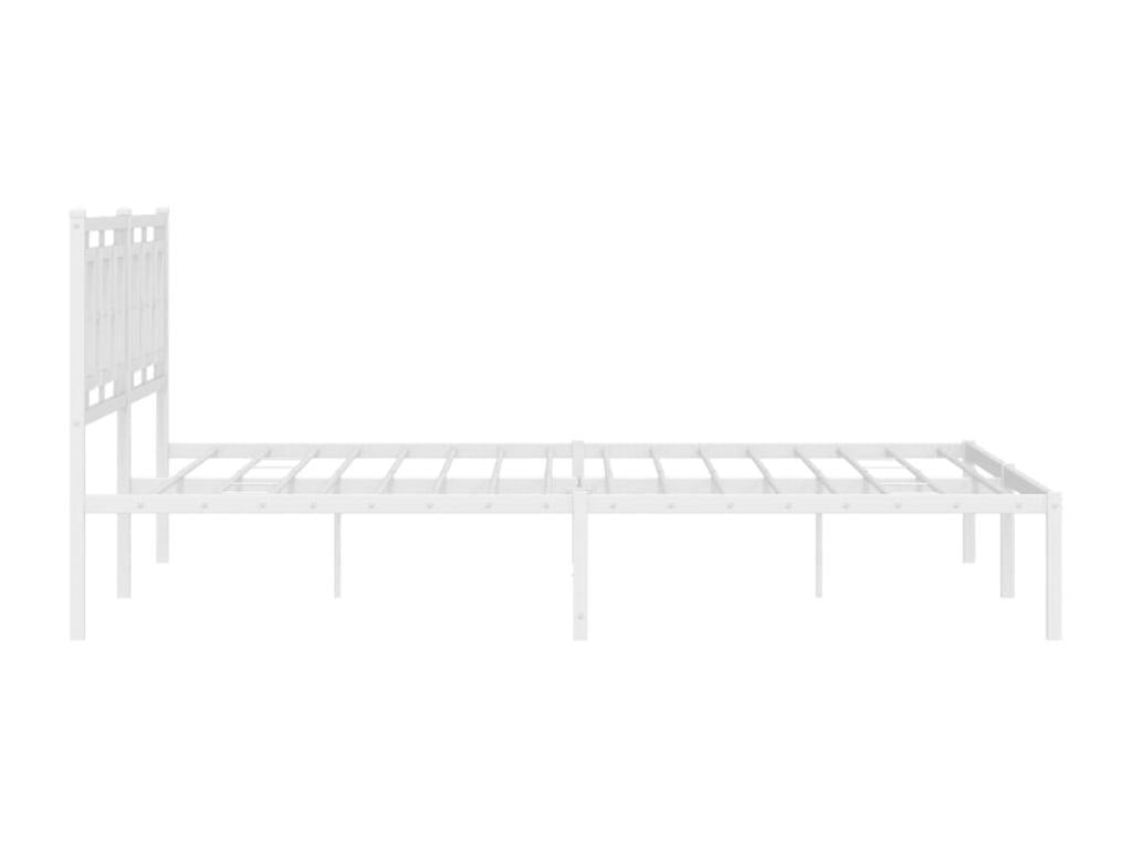 Metal bed frame with white headboard, 183x213 cm