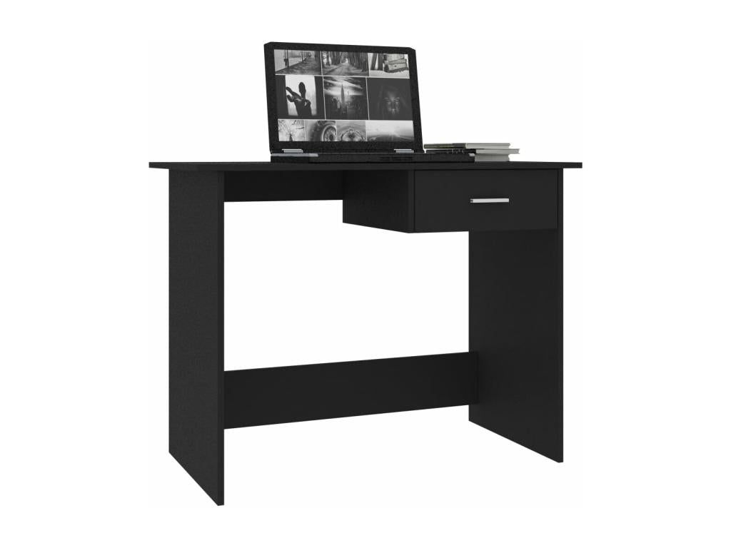 Black Desk 100x50x76 cm Engineered Wood
