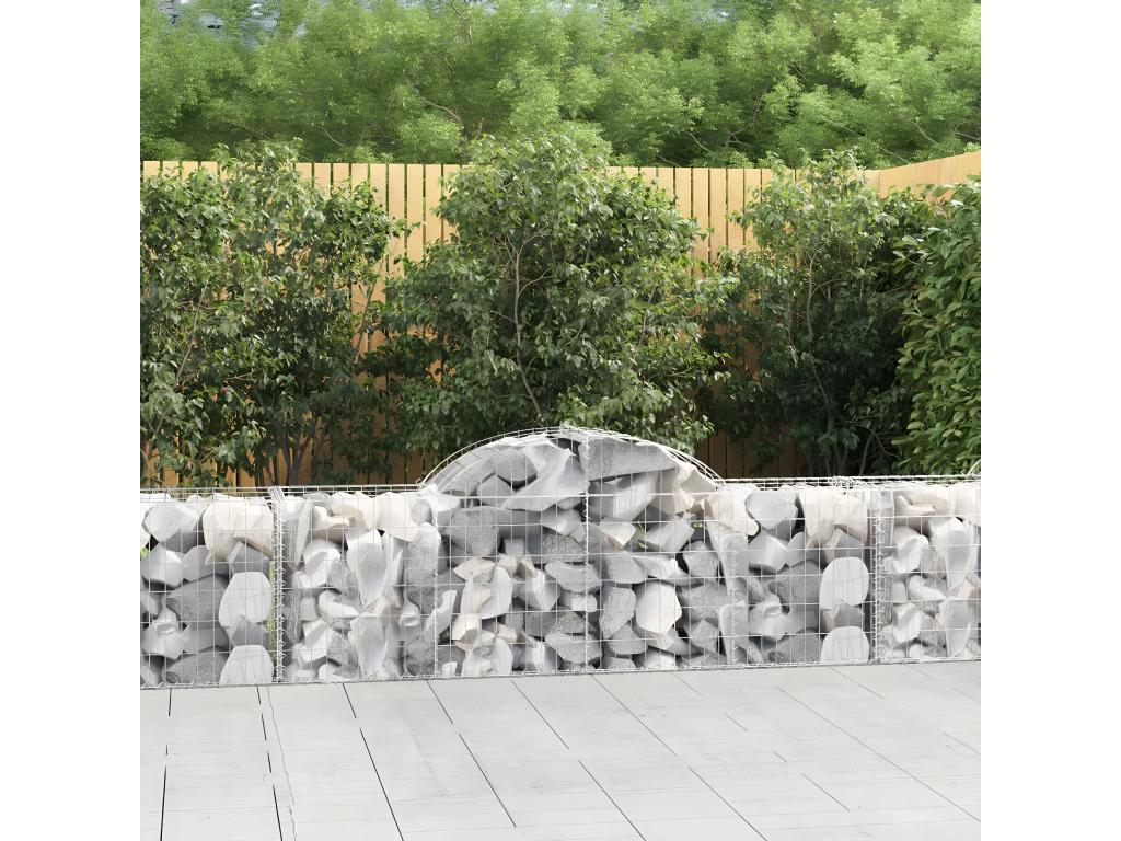 25 arched gabion baskets, 200x50x60/80 cm, galvanized iron