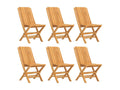 6-piece folding garden chairs, 47x47x89 cm, solid teak wood