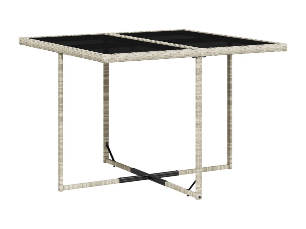 9-piece garden dining set and cushions, light grey rattan