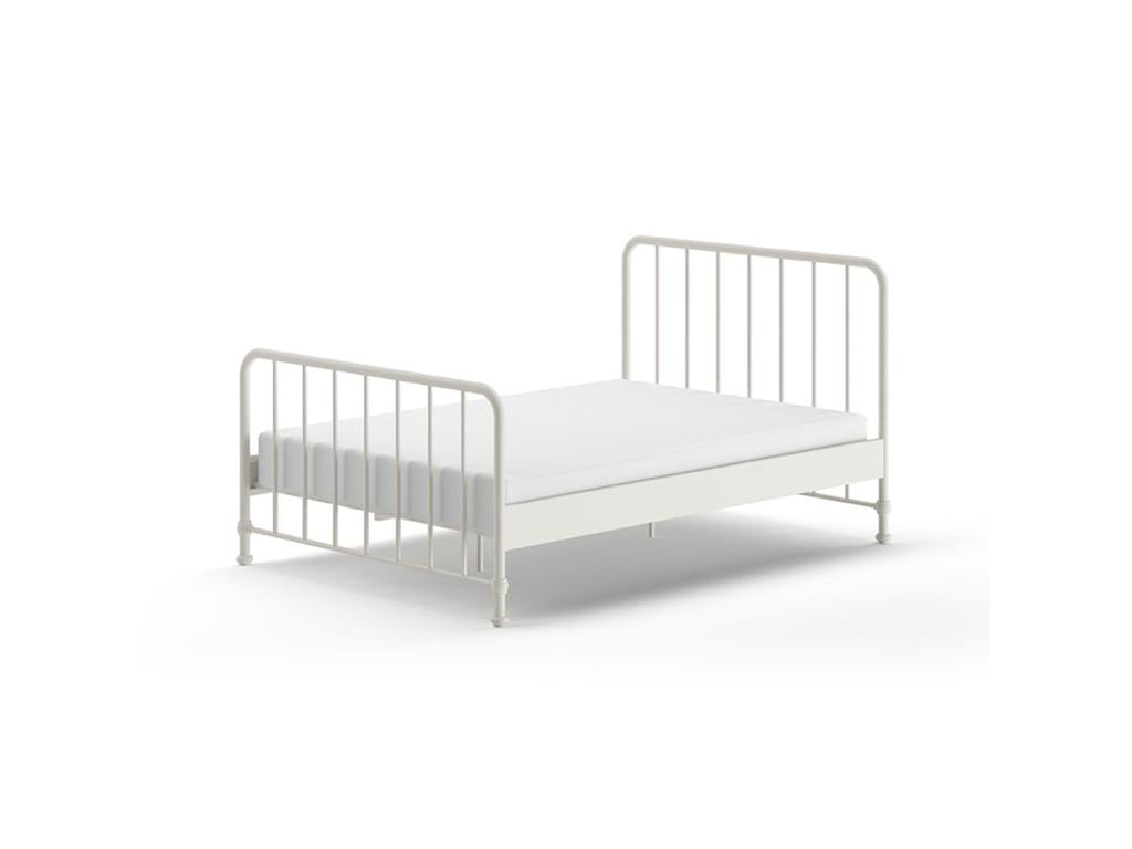 140x200 bed with included slatted base, Meublori Matte White