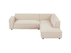 Large BORORE right-hand corner sofa in beige corduroy by Meublori