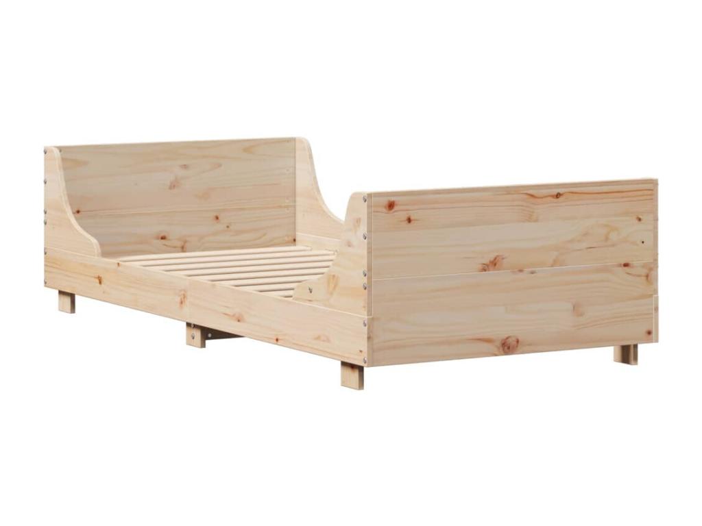 Bed frame without mattress 90x200 cm solid pine wood