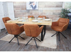 Set of 6 Meublori-K33 dining chairs - kitchen chair - swivel, auto-position - fabric/textile - brown suede look