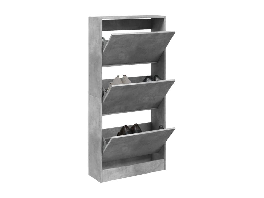 Concrete grey shoe cabinet 60x21x125.5 engineered wood