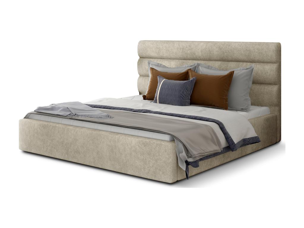 Meublori light beige fabric designer bed - 4 sizes - 140x200