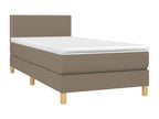 Upholstered bed base with Meublori mattress 90x200 cm Fabric