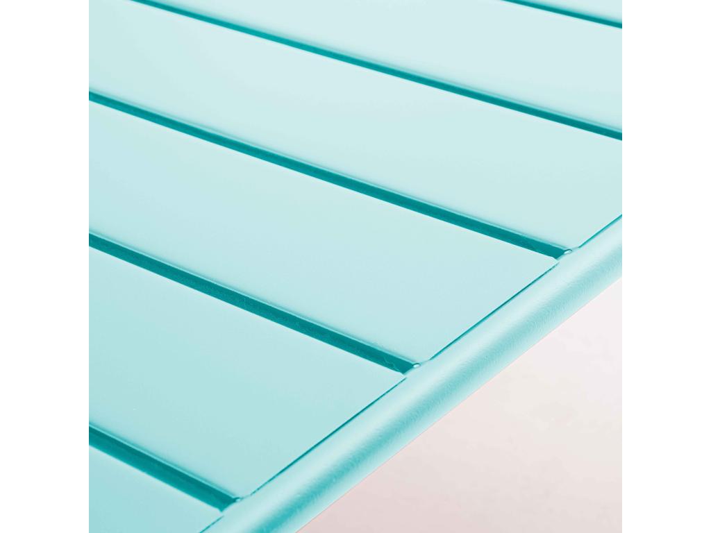 Turquoise steel garden coffee table 90x50 cm - Meublori