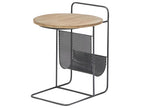 Meublori pine wood and metal side table