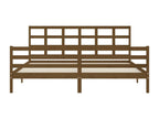 Bed frame with headboard, honey brown, 200x200 cm, solid wood