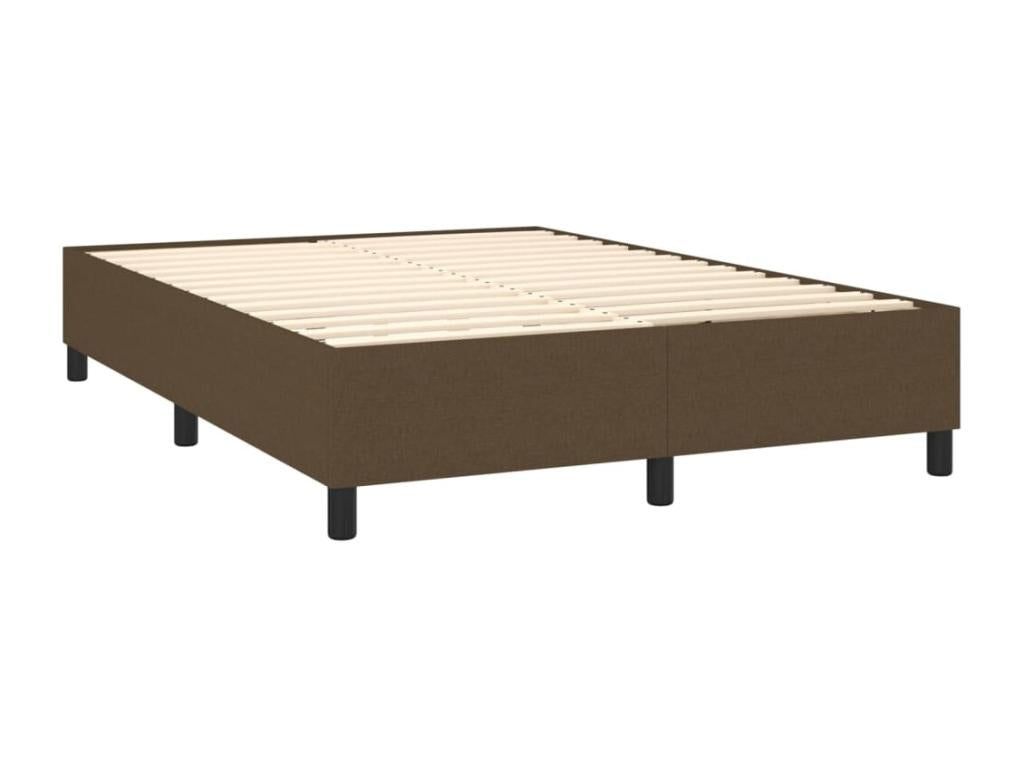 Upholstered bed base with mattress, dark brown, 140x200 cm