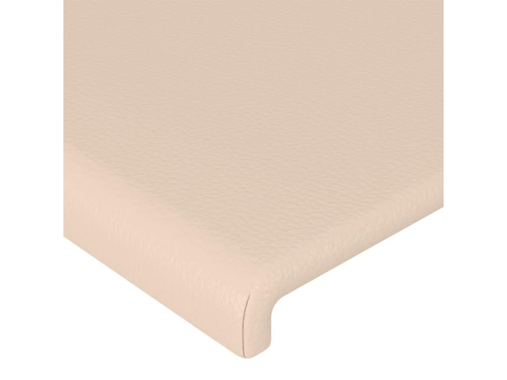Cappuccino LED Headboard 163x16x118/128 cm Faux Leather