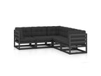 5-piece garden furniture set with cushions, solid pine wood, 22