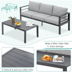 AECOJOY 7 Pieces Aluminum Patio Furniture Set Outdoor Conversation Set