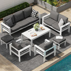 AECOJOY 7 Pieces Aluminum Patio Furniture Set Outdoor Conversation Set