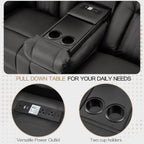 AECOJOY Recliner Sofa Manual RV Reclining Couch PU Home Theater Seating w/ Console