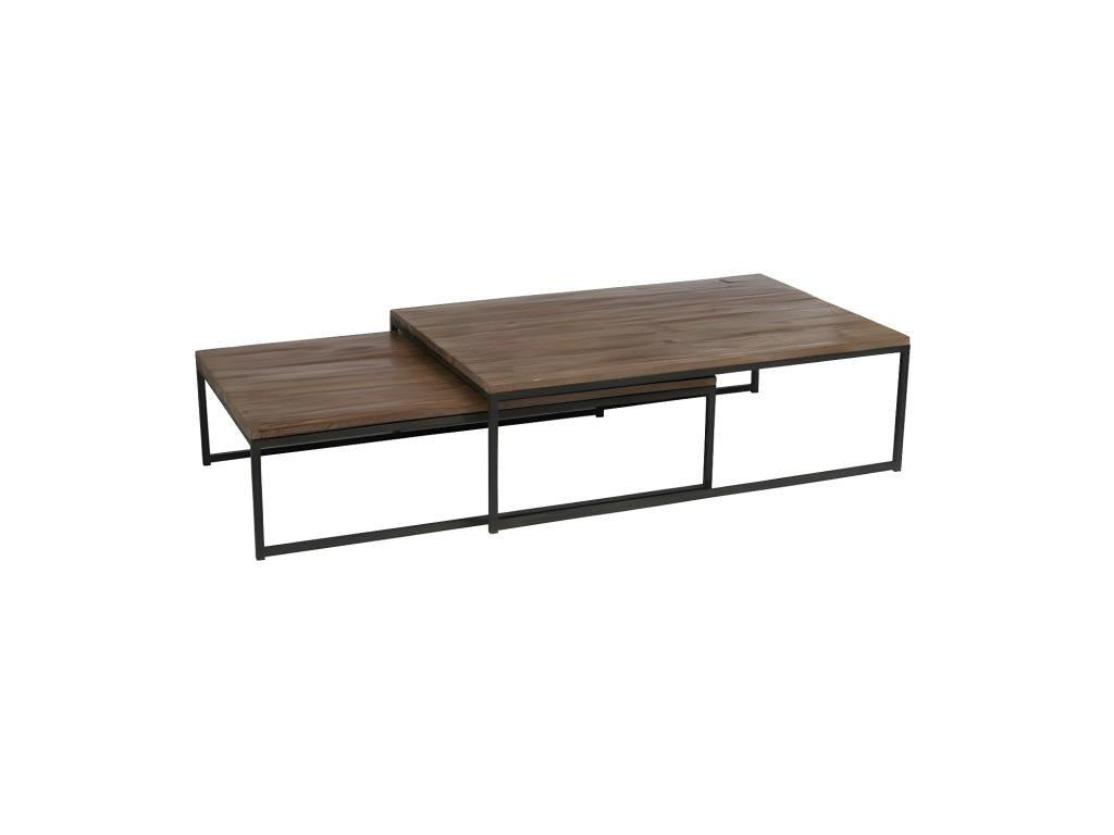 Meublori Nesting Coffee Tables, Wood/Metal - Meublori