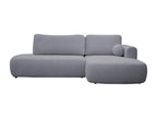 BROCARO right-hand corner sofa bed in textured grey fabric by Meublori