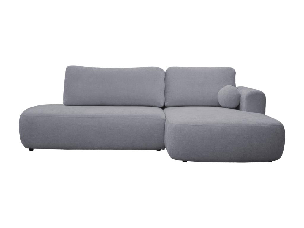 BROCARO right-hand corner sofa bed in textured grey fabric by Meublori