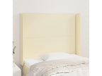 Headboard with wings, Cream, 83x16x118/128 cm, Faux Leather