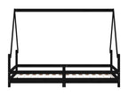 Black children's bed frame 90x190 cm solid pine wood