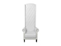 White faux leather high-back chair