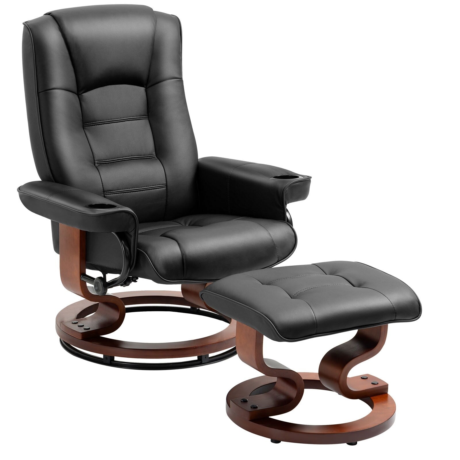 AVAWING Recliner Chair with Ottoman Swivel Design