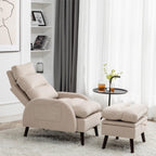 HOMYKA Accent Lounge Chair with Adjustable Backrest Storage Ottoman