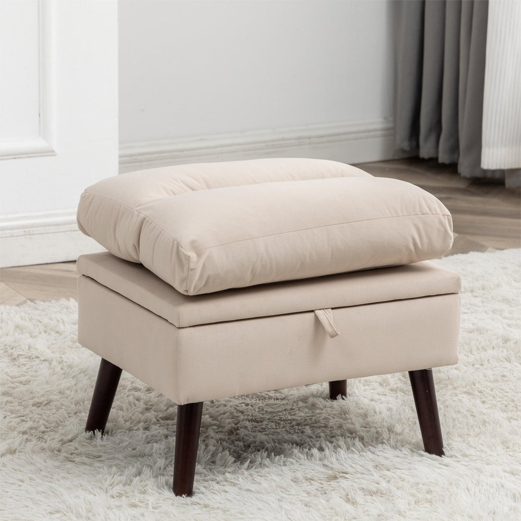 HOMYKA Accent Lounge Chair with Adjustable Backrest Storage Ottoman