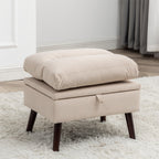 HOMYKA Accent Lounge Chair with Adjustable Backrest Storage Ottoman