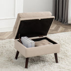 HOMYKA Accent Lounge Chair with Adjustable Backrest Storage Ottoman