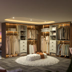 Rackcog 120'' Adjustable Closet Organizer with Drawers, Closet System with DIY Shelves for Reach-in and Walk-in Closet