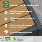 Amazonia 11 piece FSC Certified Teak Wood Outdoor Patio Dining Set - Seats 10 - 11 Piece