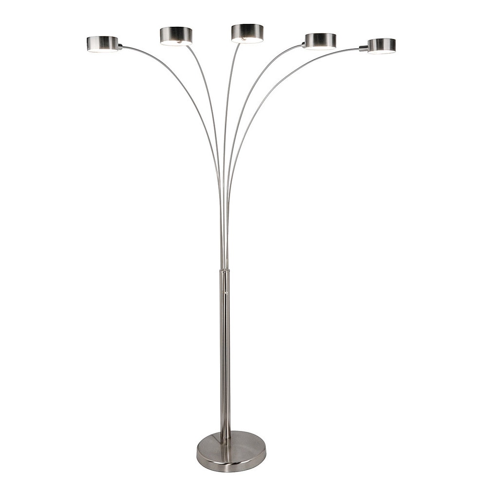 Strick & Bolton Charlie Brushed Steel Arched 5-light Floor Lamp