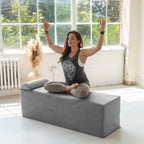 Avana Kami Convertible Chaise / Yoga & Massage - 2-In-1 Ottoman with Concealed Fold Out Yoga Lounge Chair, Microvelvet - N/A