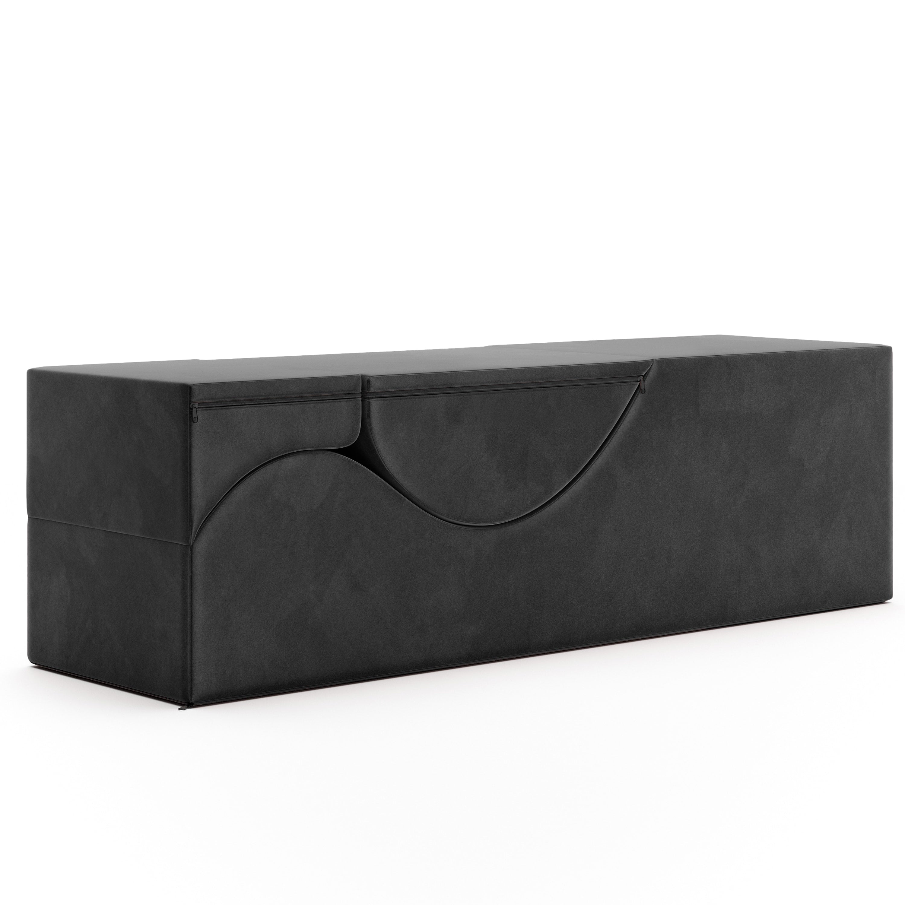 Avana Kami Convertible Chaise / Yoga & Massage - 2-In-1 Ottoman with Concealed Fold Out Yoga Lounge Chair, Microvelvet - N/A