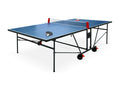 Meublori INDOOR blue ping pong table - with 2 paddles and 3 balls - for indoor use - PVC cover