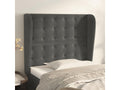 Headboard with wings, Dark Grey, 83x23x118/128 cm, Velvet
