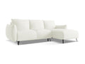 Right-hand corner sofa bed in chenille fabric - white - Meublori