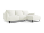 Right-hand corner sofa bed in chenille fabric - white - Meublori