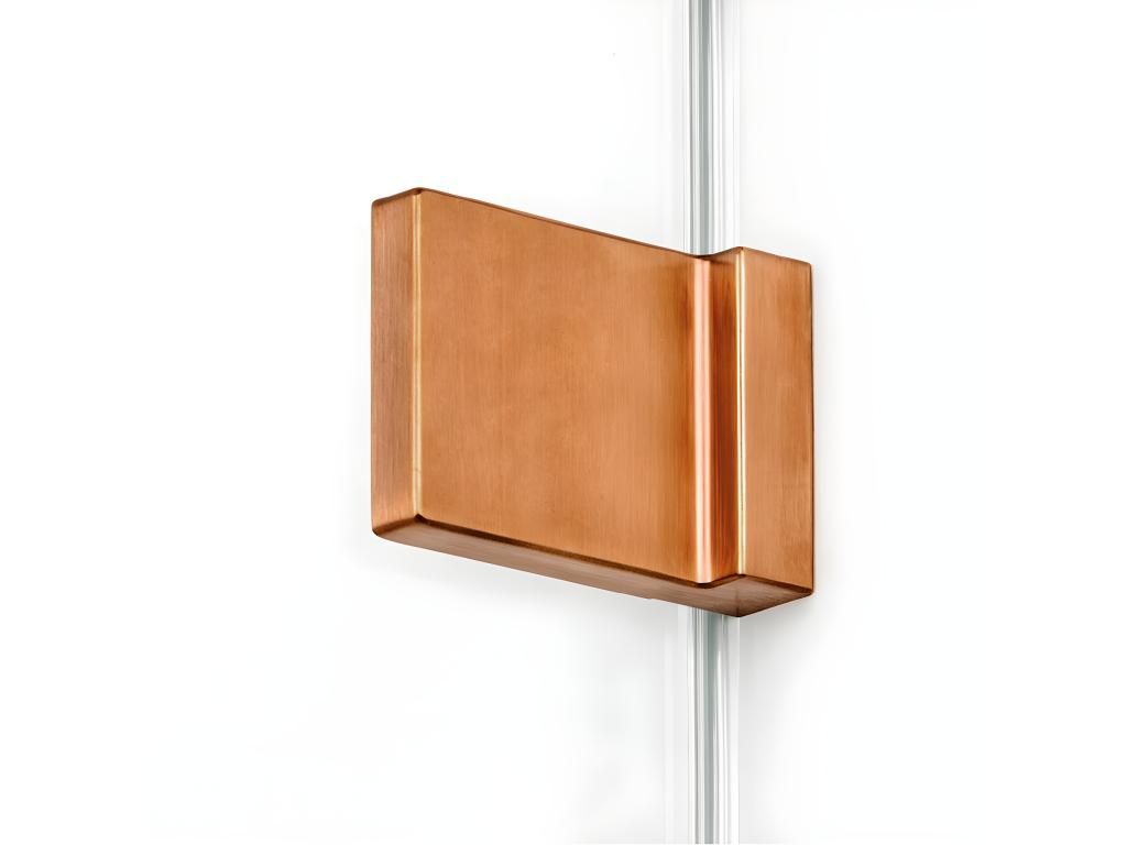Brushed copper shower enclosure 110x90cm, left-hand pivot, Meublori COPPER BRUSHED, front access