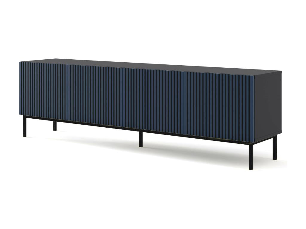 TV stand, furniture, 200x42x58 cm, black/royal blue