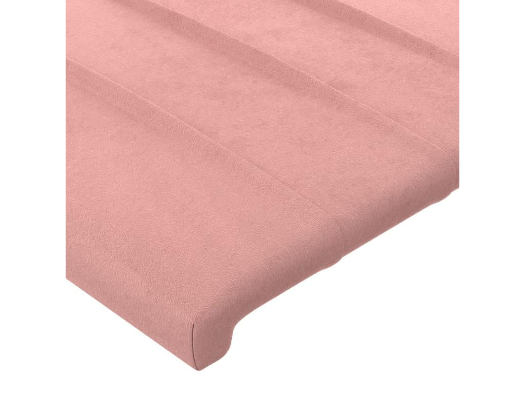 2-piece Pink Velvet Headboard Set, 90x5x78/88 cm