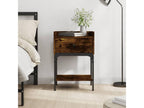 Smoked oak bedside table, 40.5x31x60 cm, engineered wood