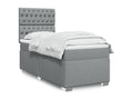 Meublori bed base with light grey mattress 100x200cm fabric