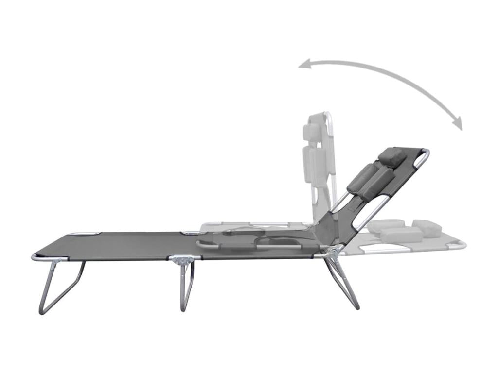 Grey sun lounger/bath chair 189x58x27 cm 02 0012870