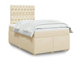 Meublori bed base with cream mattress 120x190 cm fabric