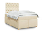Meublori bed base with cream mattress 120x190 cm fabric