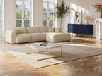 Meublori MORABITO designer coffee table - Marble and Metal - White and Gold